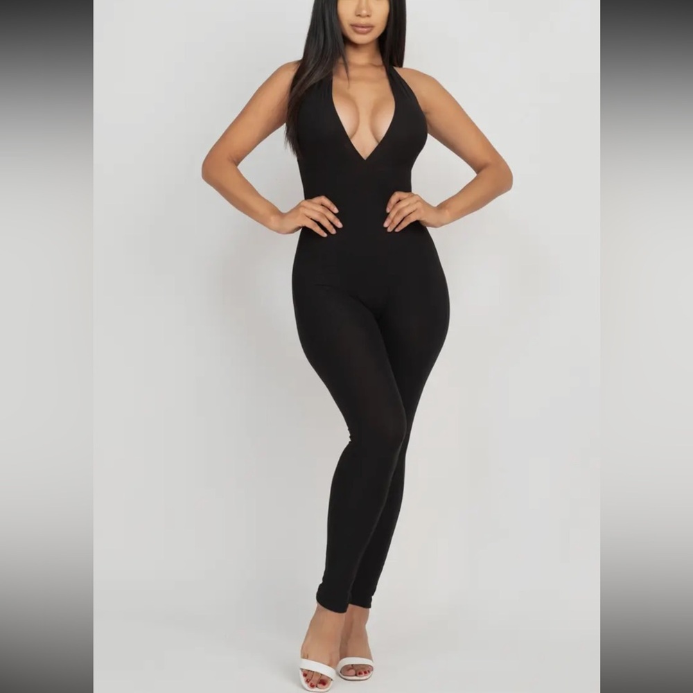 Black Halter Neck Jumpsuit